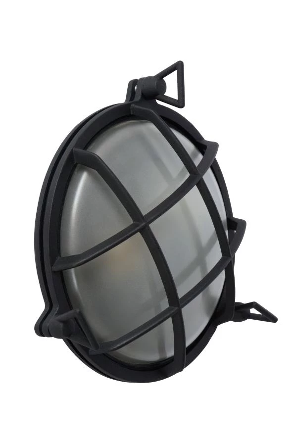 Lucide DUDLEY - Wall light Indoor/Outdoor - Ø 22 cm - 1xE27 - IP65 - Black - turned off